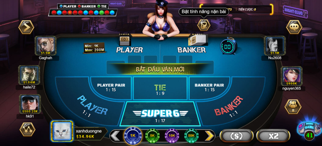 Hướng dẫn cách chơi Baccarat Super 6